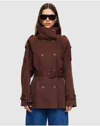 Lioness - Blanc Cropped Trench Coat - ICONIC EXCLUSIVE