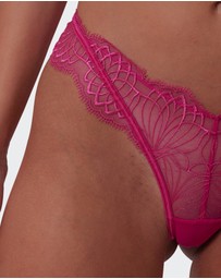 Bras N Things - Vamp Be Mine High Leg Brazilian Knicker - Dark Pink