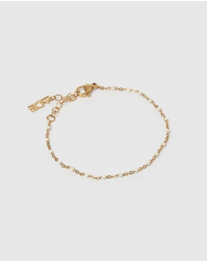 Arms Of Eve - Peggy Gold and Enamel Bracelet - Vanilla