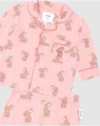 Huxbaby - Dusty Pink Bunny PJ Set - Babies-Kids