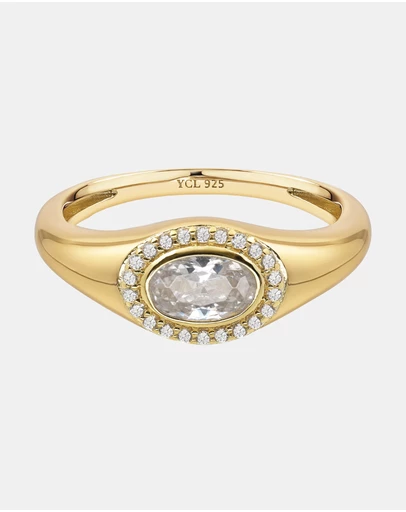 YCL  - April Birthstone Signet Ring
