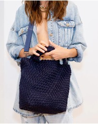 Chuchka - Woven Neoprene Shoulder Tote - Navy