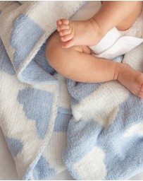 Living Textiles - Chenille Blanket - Blue Clouds