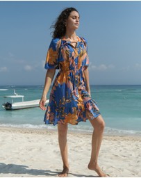 Nip Tuck Swim - Blue Mango Tango Morning Bay Dress
