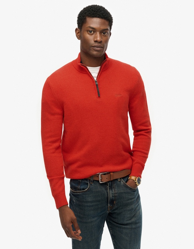 Superdry - Wool Blend Half Zip Slim Fit Jumper