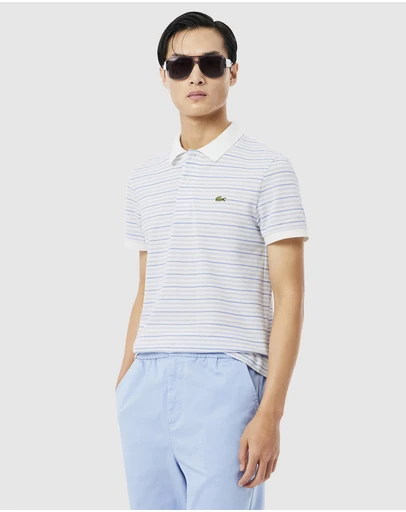 Lacoste - Classic Fit Striped Petit Piqué Polo Shirt