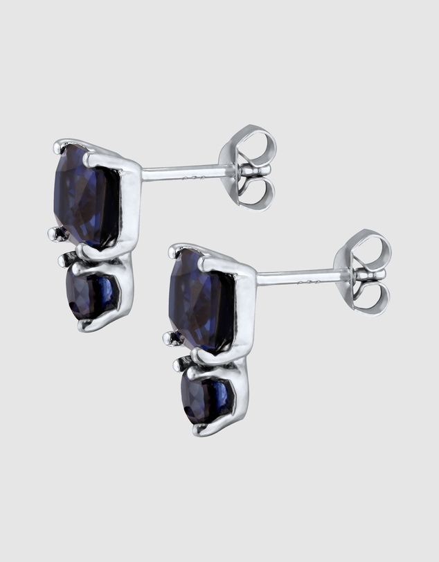 Elli Jewelry - Sapphire Stud Earrings in 925 Silver