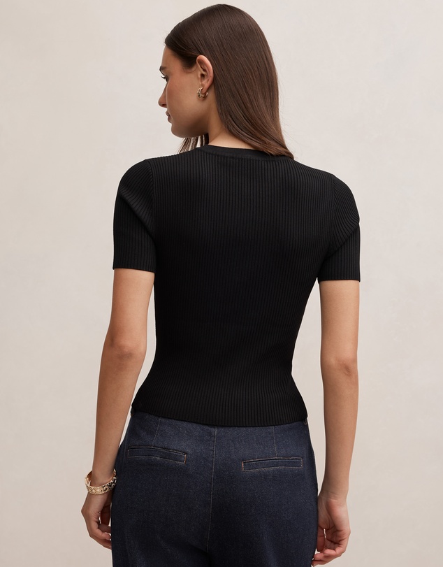 Forever New - Sophie Button Through Ribbed T-shirt