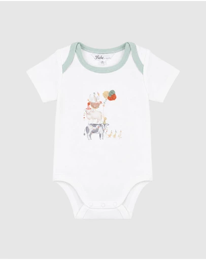 Bebe by Minihaha - Scout Organic Animal Stack Bodysuit - Babies