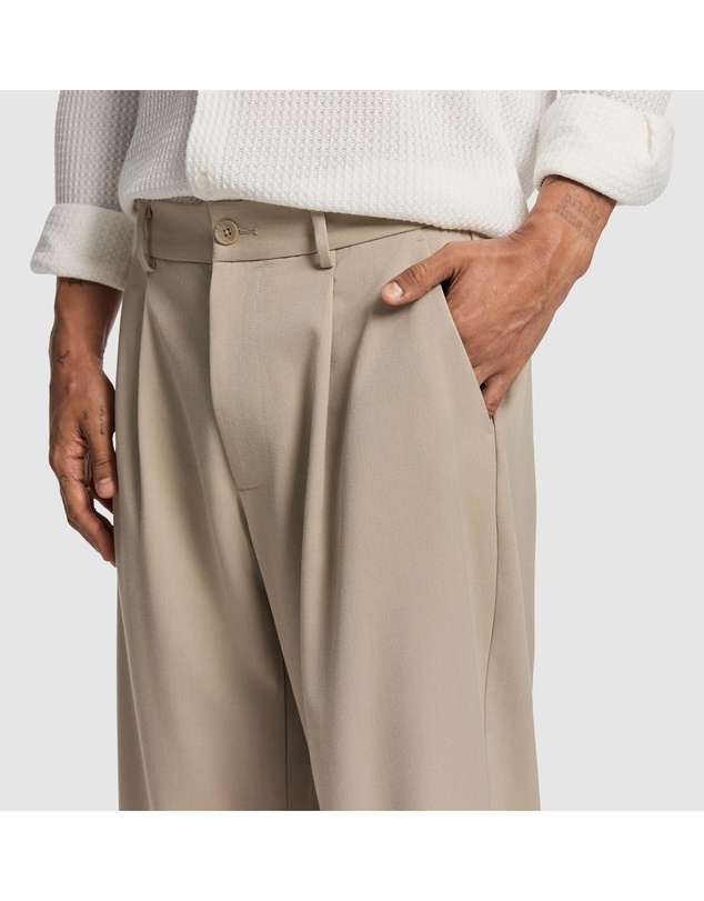 yd. - Brooks Pleated Wide Chino