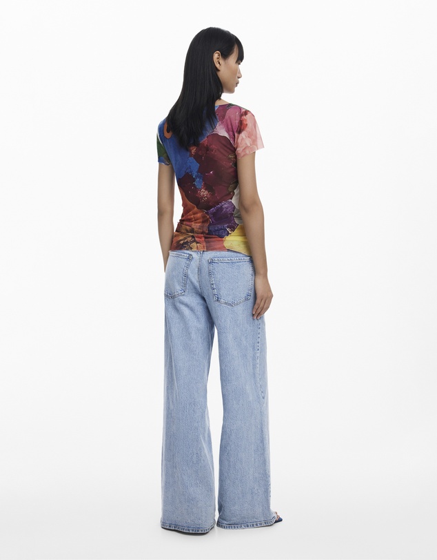 Desigual - Draped chiffon T-shirt