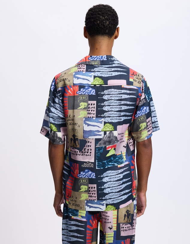 Scotch & Soda - Relaxed-Fit Tencel All-Over Printed Short-Sleeved Shirt