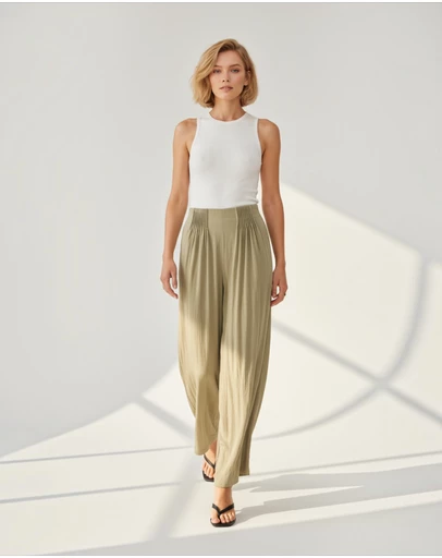 Mossée - Olivia Pleated Wide Leg Pants