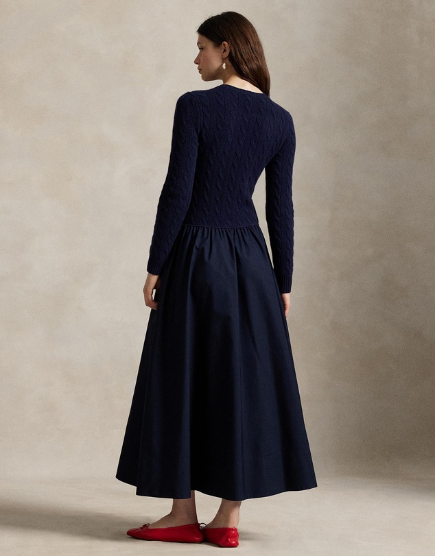 Polo Ralph Lauren - Cable-Knit Poplin Dress