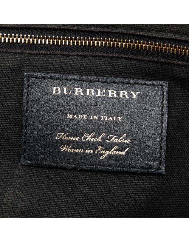 Pre-Loved by Azura Reborn - Pre-Loved Small Leather and House Check Canvas Canterbury Tote