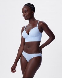 Bras N Things - Daisy Chain Wirefree L/Line Bra - Light Blue