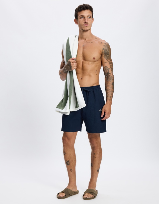 Les Deux - Stan Seersucker Swim Shorts