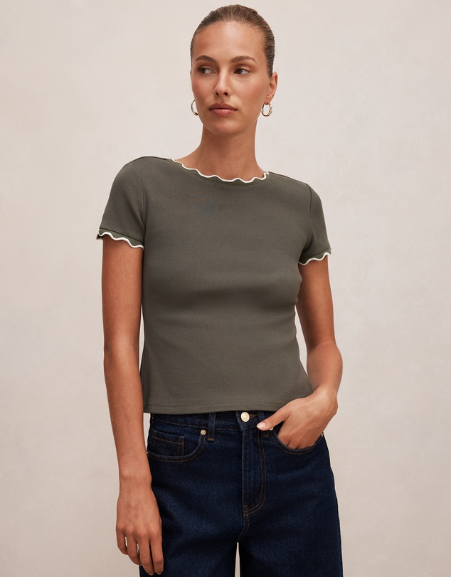Forever New - Rebecca Scallop Trim T-shirt
