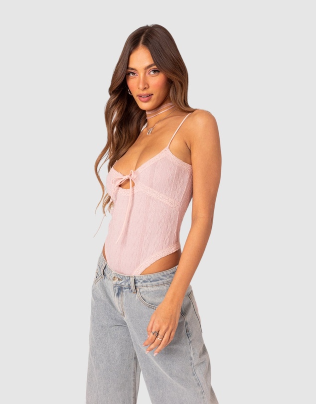 EDIKTED - Lacey knit cut out bodysuit