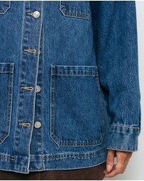 AERE - Denim Contrast Collar Jacket