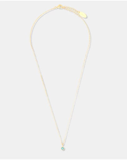 Georgini - Natural Turquoise And Diamond December Gold Pendant