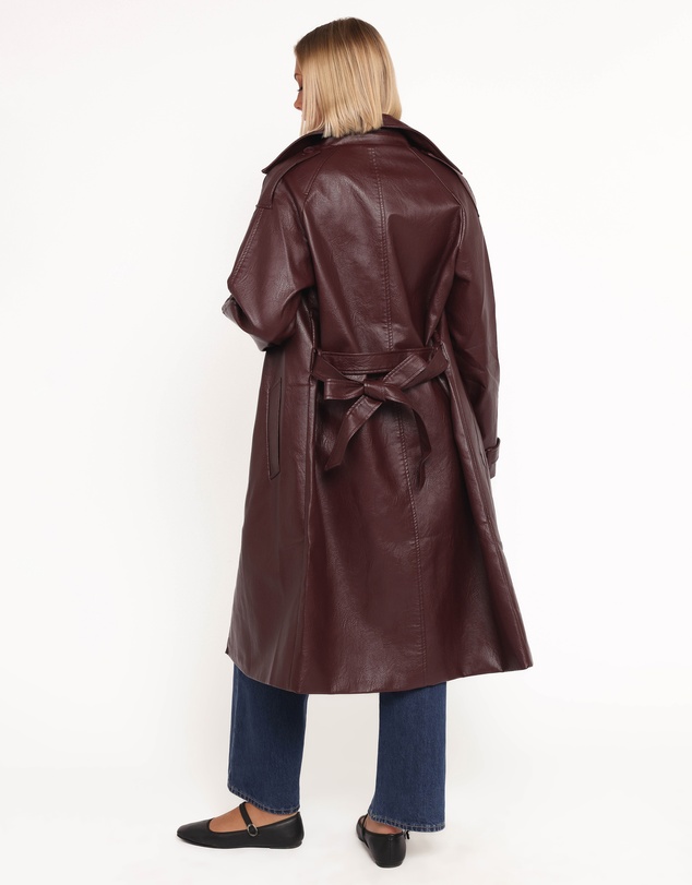 Petal & Pup - Vita Faux Leather Jacket - Burgundy