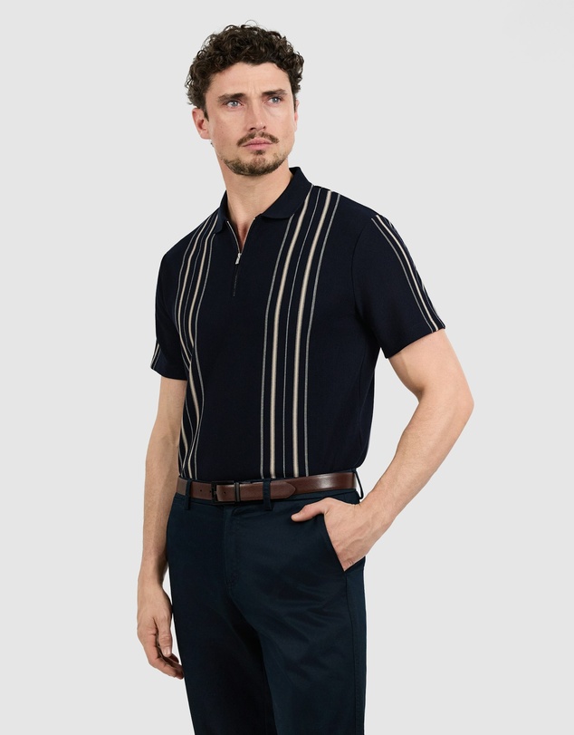 Tarocash - Javier Stripe Zip Polo