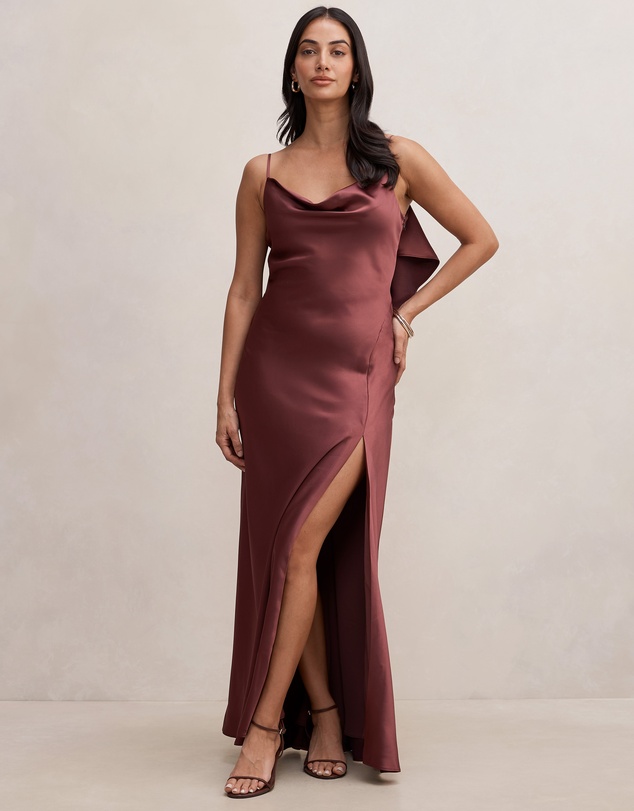 Forever New - Allora Ruffle Back Satin Maxi Dress