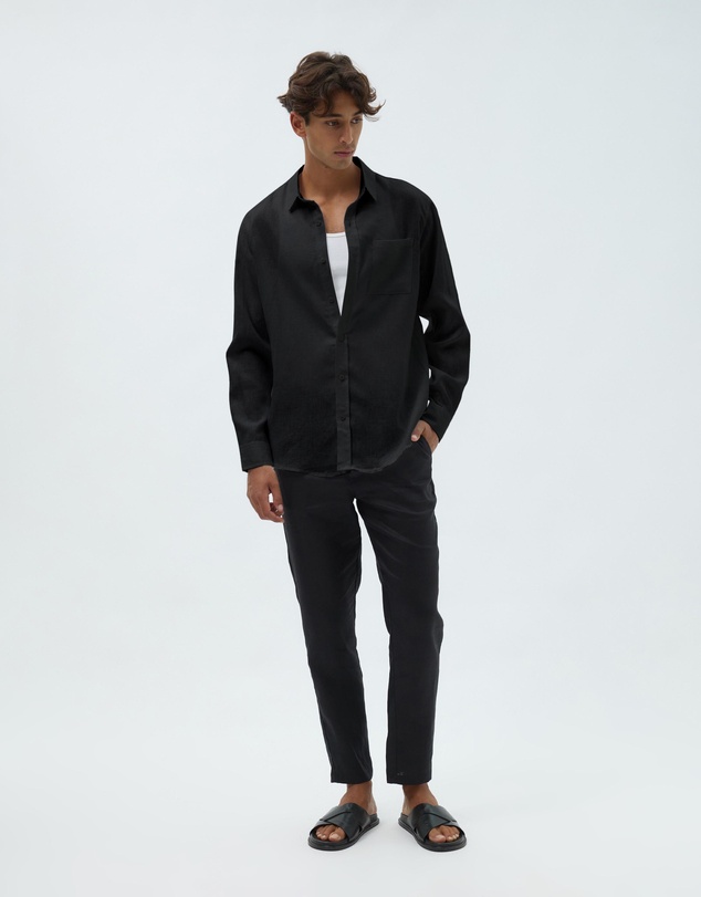 AERE - Resort Linen LS Shirt