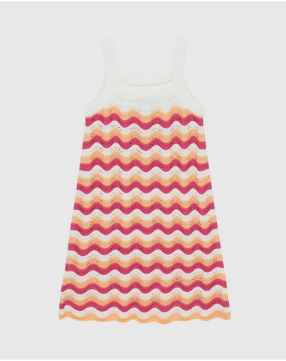 GUESS - Short Sleeve Crochet Dress