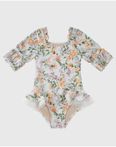 Aqua Blu Kids - Honeysuckle Short Sleeve Puff One Piece - Kids