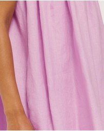 AERE - Liv Linen Gathered Neckline Mini Dress