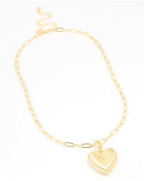 Lovisa - Gold Plated Diamante Heart Locket Necklace