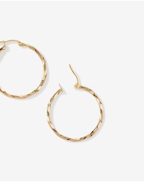 Michael Hill - 28mm Square Twist Hoop Earrings in 10kt Yellow Gold