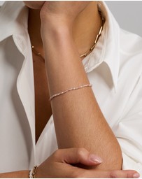 Michael Hill - Pink Opal Bead Bracelet in 10kt Yellow Gold
