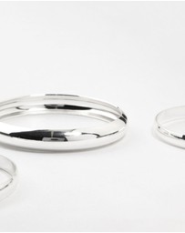 Lovisa - Silver Plated Classic Medium Smooth Bracelets 3-Pack
