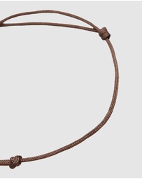 Elli Jewelry - Bracelet Cloverleaf Nylon Brown in 925 sterling silver Gold Plated