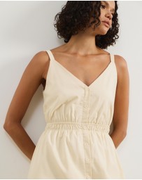 Atmos&Here - Allegra Linen Blend Button Front Maxi Dress