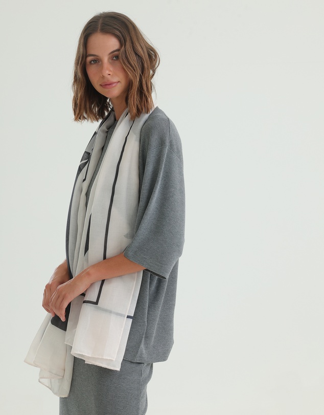 Morgan & Taylor - Olivia Light-Weight Scarf in Black & White