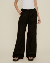 The Fated - Lucie Drawstring Linen Blend Pants