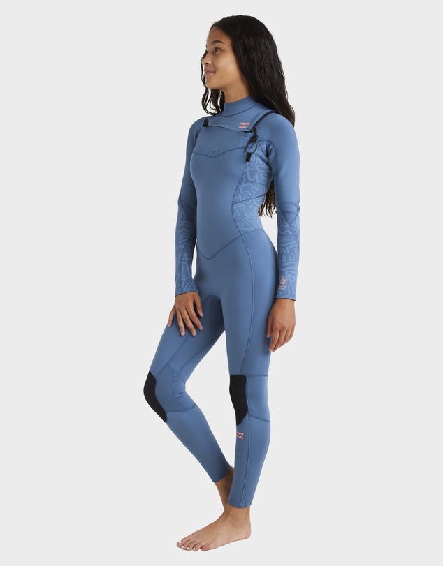 Billabong Kids - Girls 8 to 14 3/2mm Synergy Natural Chest Zip Wetsuit