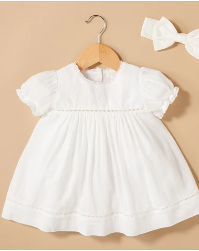 Purebaby - Embroidered Dress - Babies-Kids