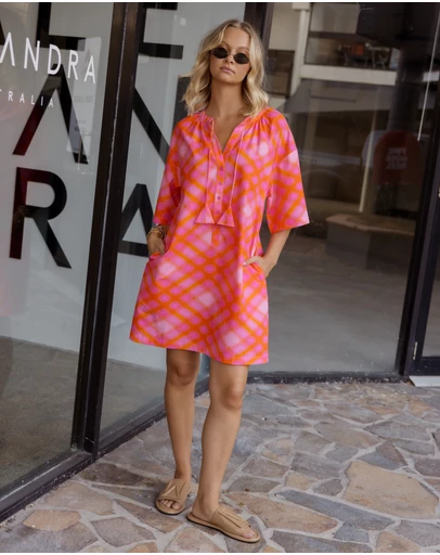 ALEXANDRA - Aura Dress Pink Blur Print
