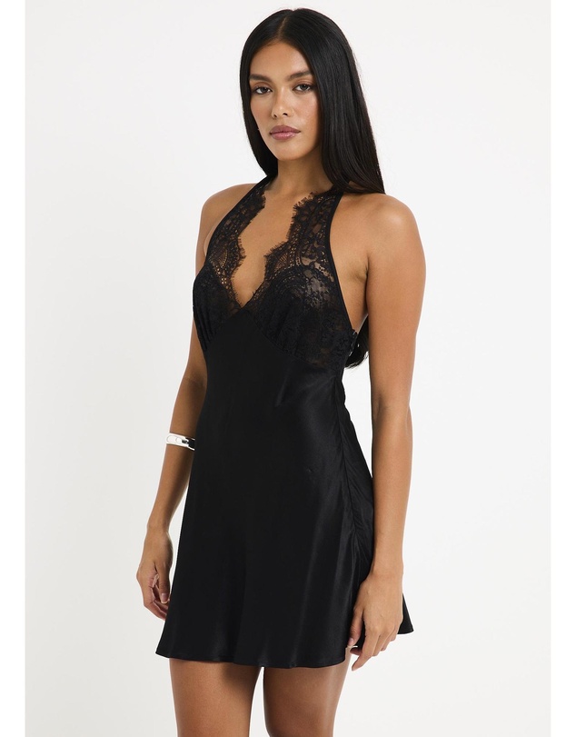 Alice In The Eve - Talia Halter Lace Mini Dress