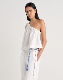 Jag - Ariel One Shoulder Linen Top