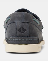 Sperry - A/O 2-Eye Medium Leather Nubuck Navy- Men's
