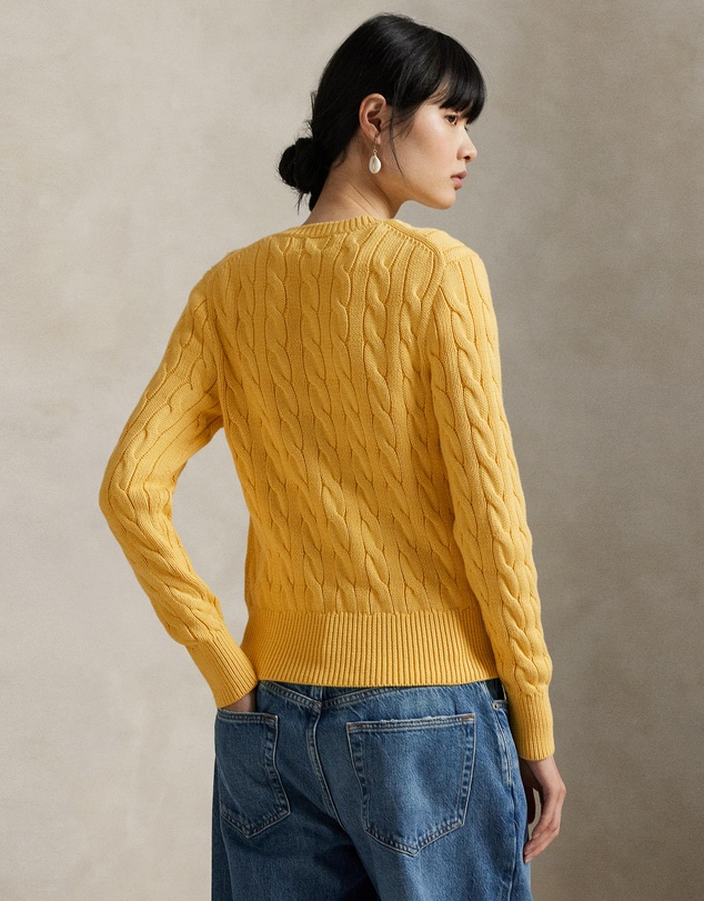 Polo Ralph Lauren - Cable-Knit Cotton Crewneck Cardigan - ICONIC EXCLUSIVE