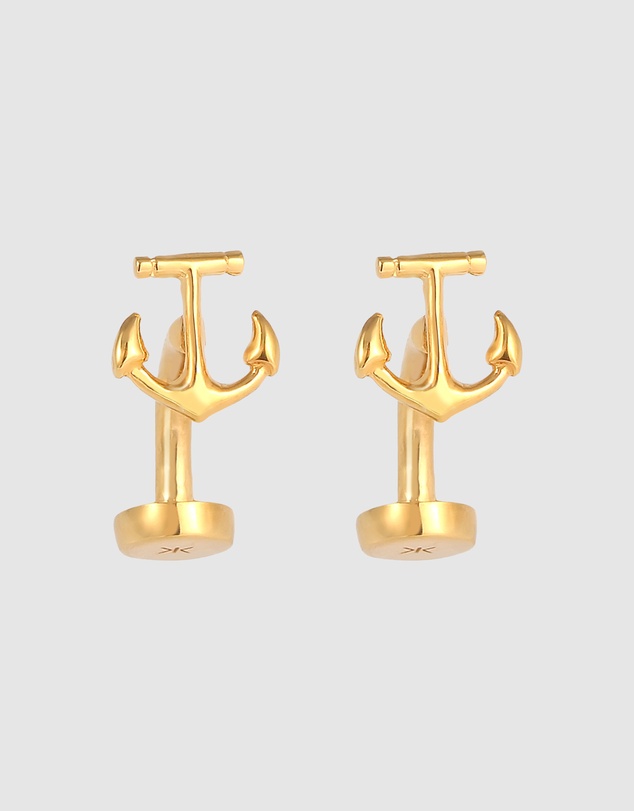 Kuzzoi - ICONIC EXCLUSIVE - Anchor Cufflinks in Gold-Plated 925 Silver