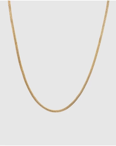 Kuzzoi - ICONIC EXCLUSIVE - Necklace Solid Basic Trend Modern 925 Sterling Silver Gold Plated