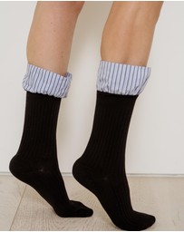 High Heel Jungle - Lauren Pinstripe Cuff Socks